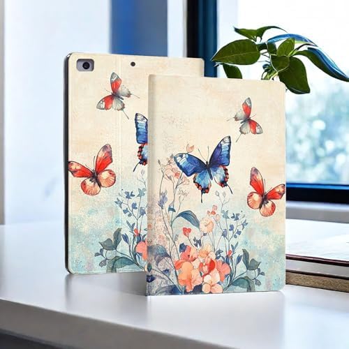 for Microsoft Surface Pro 11/10/9-13" 2024/2022 Tablet Case,Auto Wake/Sleep,Adjustable Stand Protective Cover - Watercolor Butterfly Floral