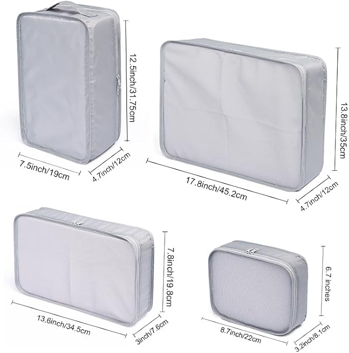 JJ POWER Travel Packing Cubes, Luggage Organizers with Shoe Bag