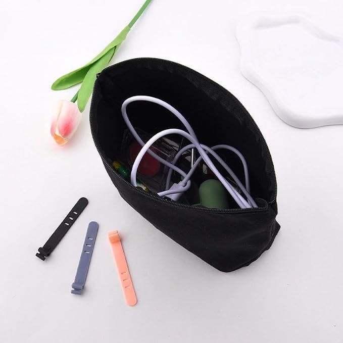 Plug Cable Charger Tech Pouch Charging Cable Organizer Travel Bag Small Usb Wire Storage Bag Earphone Case Pouch Silicone Cord Ties for Electronics Cell Phone Charger Bags for Men Women Charge Wrap