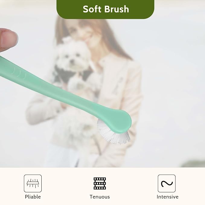 2 Pack Mini Head Soft Cat & Dog Toothbrush Deep Clean Kit, Portable Travel Friendly & Easy to Use for Puppy, Kitten, Small Dog & Cat