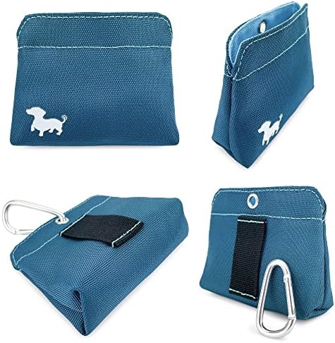 Small Dog Treat Pouch – Slim Magnetic Pocket Dog Treat Bag for Walking & Training – Discreet Clip On Treat Pouch for Leash, Waistband or Pocket – Mess Free Storage (Turquoise)