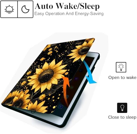 for Microsoft Surface Pro 8-13" 2021 Tablet Case,Auto Wake/Sleep,Adjustable Stand Protective Cover - Sunflower