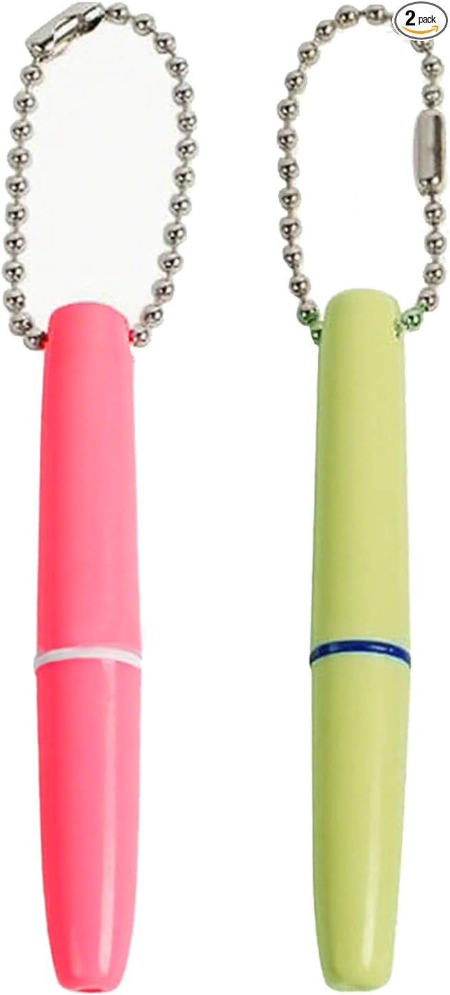 2PCS Reusable Dental Picks Kit Portable Teeth Stain Plaque Remover with Keychain with Keychain Tooth Erasers Tartar Eraser Tool Set for Travel, Pets & Oral Hygiene, Pink and Green
