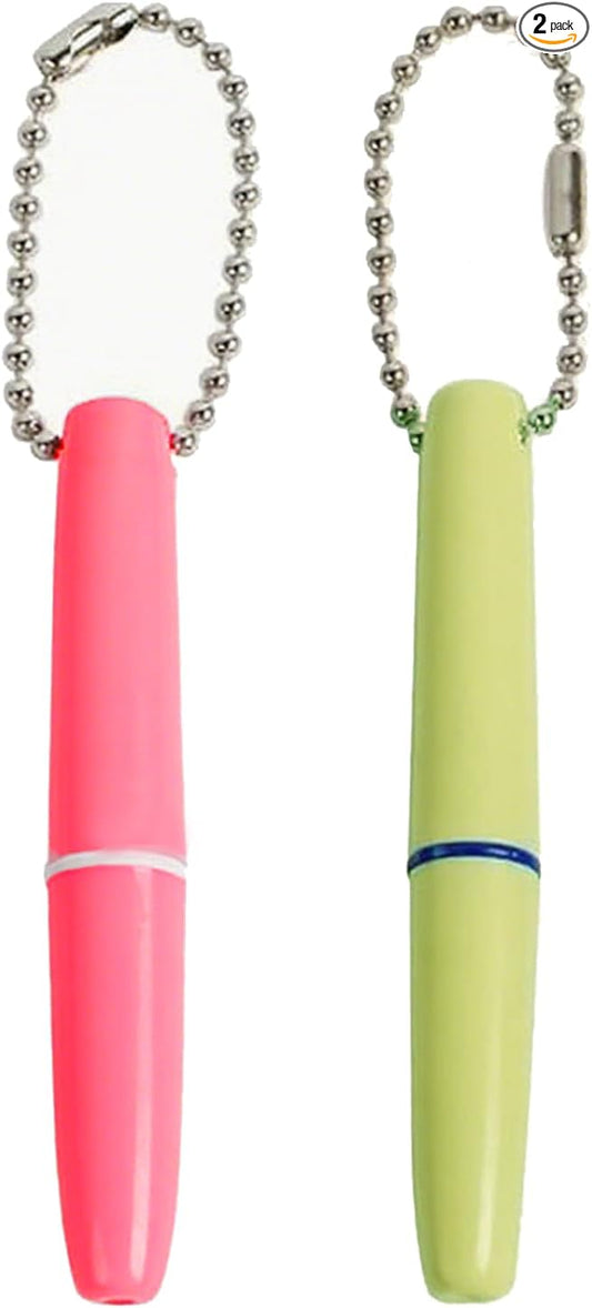 2PCS Reusable Dental Picks Kit Portable Teeth Stain Plaque Remover with Keychain with Keychain Tooth Erasers Tartar Eraser Tool Set for Travel, Pets & Oral Hygiene, Pink and Green