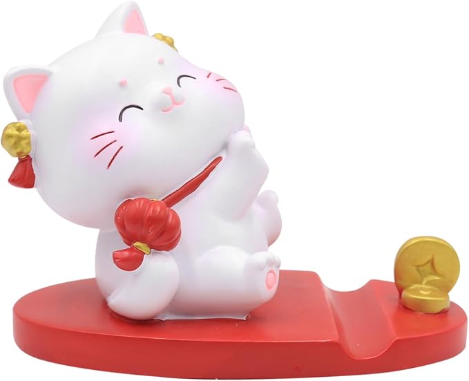 Cute Cat Phone Holder Desk Ornament Kawaii Phone Stand Universal Desk Phone Stand for All Mobile Smartphones Tablets