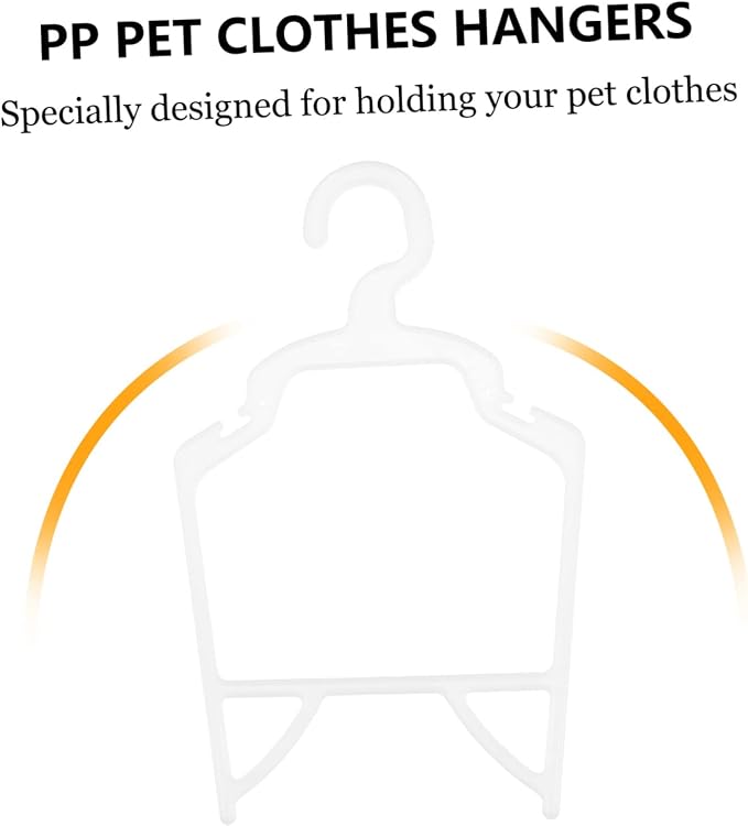 Cabilock 10pcs PP Pet Clothes Hangers Dog Apparel Organizers Compact Lightweight Holders for Pets