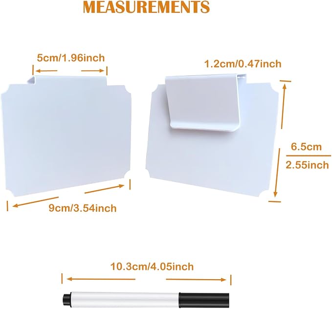 Erasable Label Holders Kit - 20 White PVC Bin Clips & 2 Chalk Markers for Organizing Storage Bins, Baskets, Containers