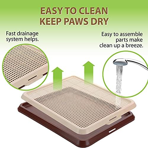 BANU Puppy Pee Pad Holder Indoor Outdoor Dog Potty Toilet Training Tray 20" x 16" for Small and Medium Dogs (Ivory) | Dog Pee Pad Tray, Puppy Training Pad Tray, Indoor Outdoor, Small dogs Medium Dogs Puppy Training Pad Holder