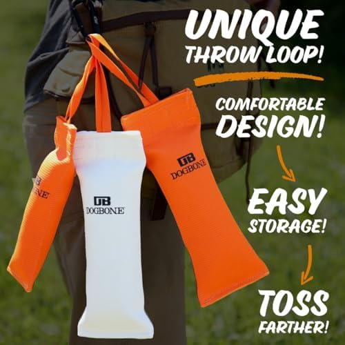 DogBone Firehose Dog Bumper for Hunting & Sporting Dog Training - Perfect Floating Dummy for Water Retrieving & Fetch - Ideal Canvas Alternative for Puppies or Adult Retrievers & Includes Throw Loop