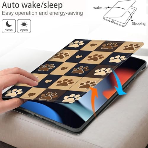 Bxgolkgd Tablet Case for Samsung Galaxy S10 Ultra 2024/S9 Ultra 2023/S8 Ultra 2022 14.6 Inch,Shockproof Stand Cover with Heat Dissipation,Auto Wake/Sleep Function,Cute Pet Paw Print
