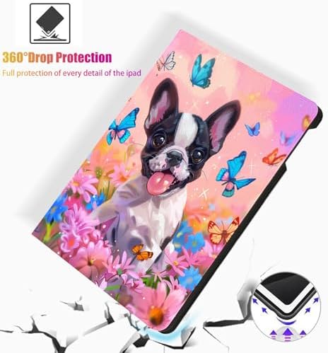 for Samsung Galaxy Tab A8 10.5 Inch 2022 Model X200/X205/X207 Tablet Case,Auto Wake/Sleep,Adjustable Stand Protective Cover - Cartoon Frog Flower