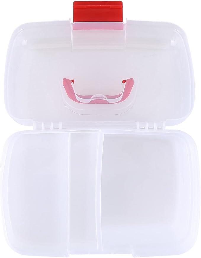 Eforcase Storage Organizer - Medicine Box Plastic First Aid Box Empty - Family Emergency Kit Medication Storage Organizer with Handle Medicine Cabinet Storage Pill Case Durable Organizer Box Bins