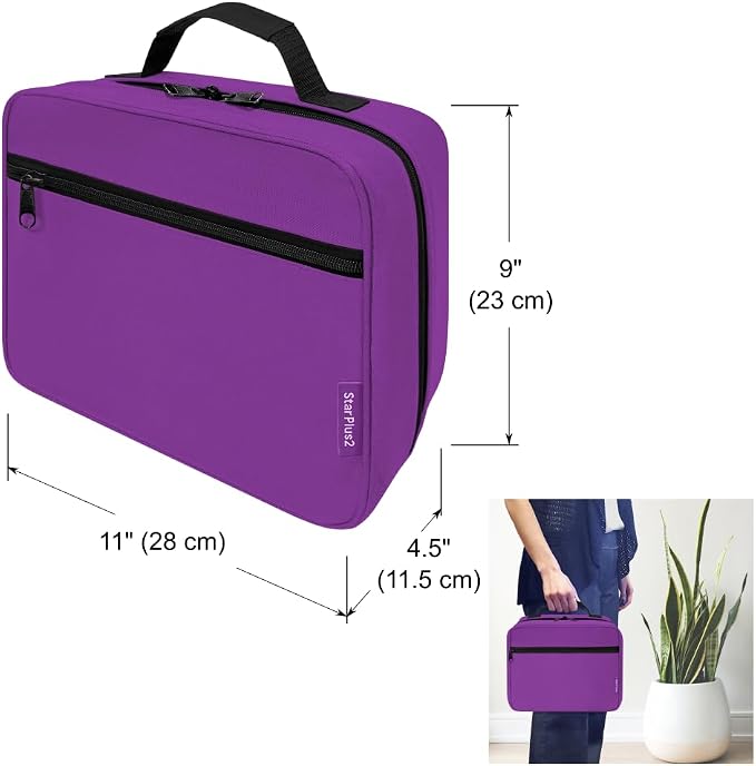 Large Pill Bottle Organizer & Medicine Bag for Travel, Purple | Prescription bottle organizer with 10 bottle pockets and padded storage for medication bottles, supplements, vitamins