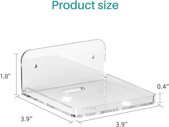 Wall Mount Floating Shelves for 2 Pcs Camera Mini Speaker Shelf Baby Monitor - Clear Mini Shelf Flexible Use for Wall Space in Bedroom Bathroom Kitchen Living Room