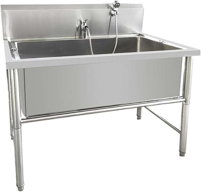 Stainless Steel Dog Washing Station,Professional Bathing Station,Pet Grooming Tub,Dog Bathtub for Home,Pet Wash Station,Dog Grooming Tub for Home, for Large,Medium & Small Pets,120cm/47in