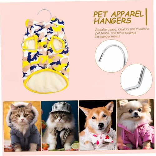 10pcs Dog Cat Clothing Hanger Small Steel Pet Hangers Multi-functional Coat Racks for Drying Storing Pet Apparel Organizer