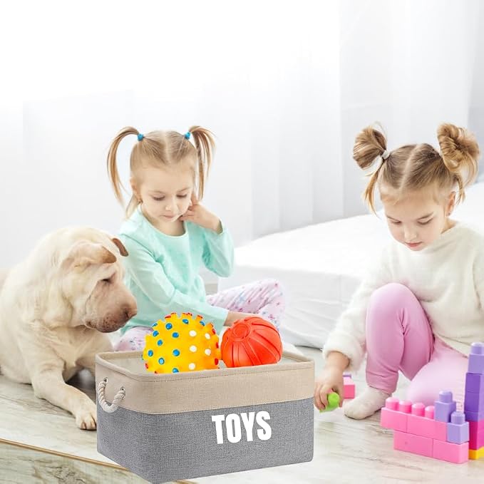 Custom Embroidered Collapsible Storage Basket with Pet's Name/Text,Personalized Storage Bin Organizer with Handle Storage Box for Dog Cat Toys Clothing,Blankets