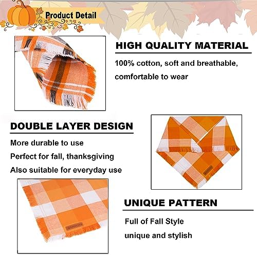 ADOGGYGO Fall Dog Bandana, Plaid Thanksgiving Bandanas for Dogs, Large