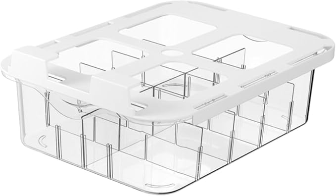 FOMIYES Multi-grid Drawer Sock and Underwear Organizer Box with Lid, Pet Material, Stable Dustproof Design for Closet and Home Storage, 15 Compartments