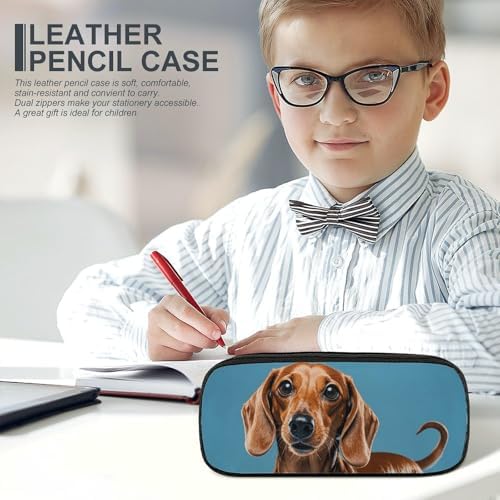 Dachshund Weiner Pet Dog Pencil Case Portable Pencil Pouch Pen Bag Pencil Bag Makeup Bag Storage Bag Pencil Box Cosmetic Bag for Women Men Office