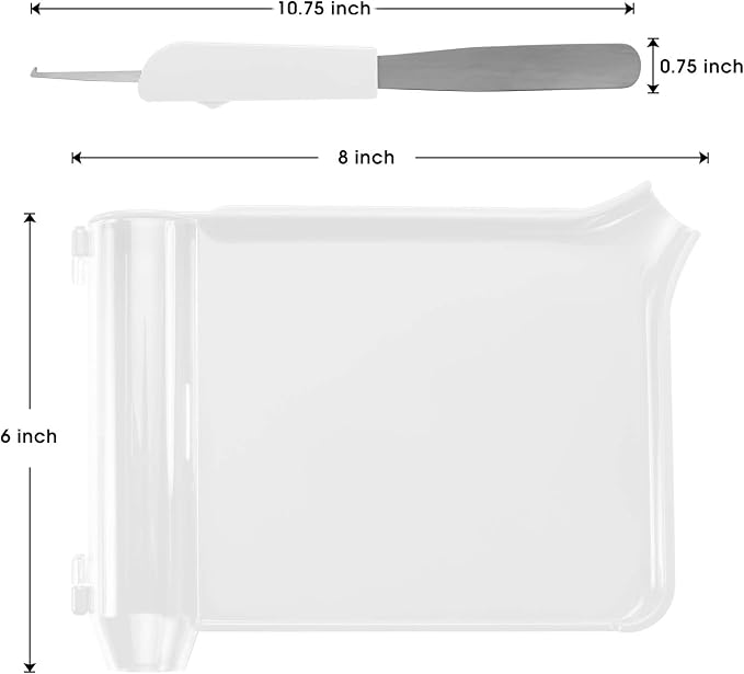 Medarchitect Right Hand Pill Counting Tray with Spatula, White | Dual-channel food-grade surface made without BPA, with hooked plastic handle for sanitary tablet sorting