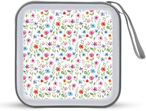 40-Disc Capacity CD/DVD Case Colorful Pineapple, Hard Plastic Protective Storage Binder with Zipper, Portable Organizer for Car Home Office