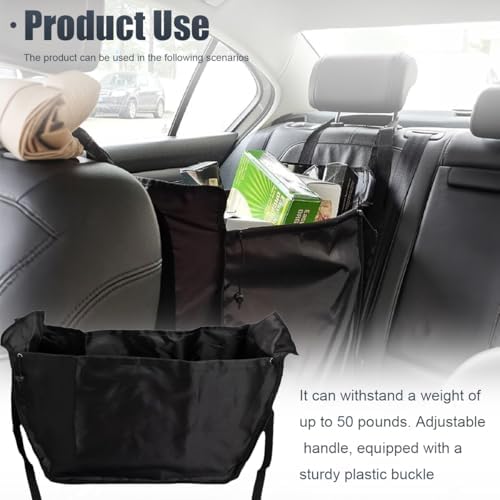 ZIMISI Car Seat Organizer, Oxford Cloth Backseat Car Storage Bag with Drawstrings, Large Capacity Passenger Seat Organizer, Hammock Foldable Hanging Travel Bag for Road Trip (1PC)