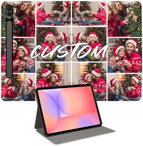 Custom Photo Personalized Flip Case for Samsung Galaxy Tab S9 FE Plus 12.4 inch(2023),Model Code: SM-X610/X616B, Samsung Galaxy Tablet Customized Picture Text Leather Stand Cover Protective Case