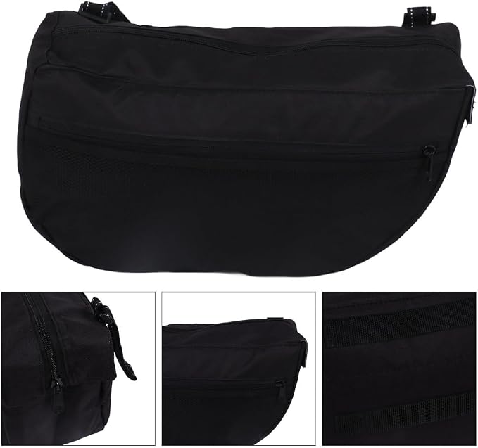 Pet Stroller Bag, Side Sling Cart Organizer with Adjustable Anti-Slip Straps, Insulated 600D Oxford Pouch, Black