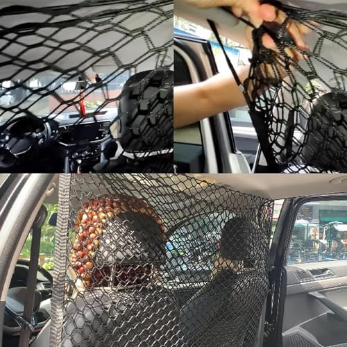 Car Pet Barrier Net Suitable for 2011-2023 Dodge Charger, Rear Seat Organizer Pouch Interior Space Partition Shroud Protection Component