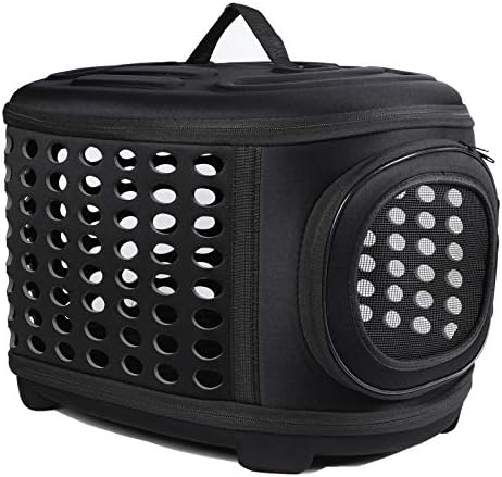 Collapsible Cat Carrier Hard, Travel Pet Carriers Bag for Small Dogs for Car Travel with Ventilation Guinea Pig 2 Small Cats Carrier Cage Dog Crate (Black)