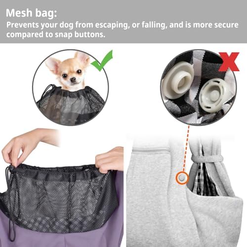 CUBY Dog and Cat Sling Carrier - Hands Free Reversible Pet Papoose Bag - Soft Pouch and Tote Design - Suitable for Puppy, Small Dogs Cats Outdoor