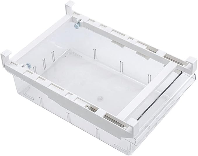Transparent Pet Refrigerator Drawer Storage Box Retractable Food Organizer for Fruits and Vegetables Space-saving Design Easy to Clean Eco-friendly Beige