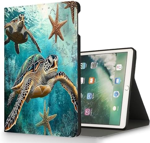 for Microsoft Surface Go 4/3/2/1-10.5" 2021 Tablet Case,Auto Wake/Sleep,Adjustable Stand Protective Cover - Sea Turtle