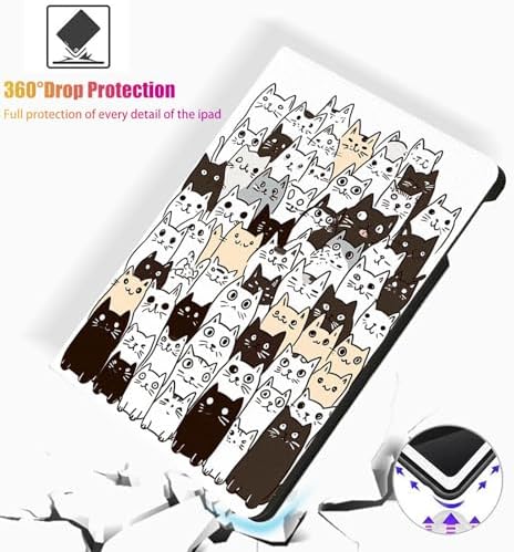 for Microsoft Surface Go 4/3/2/1-10.5" 2021 Tablet Case,Auto Wake/Sleep,Adjustable Stand Protective Cover - Cute Cat Pattern