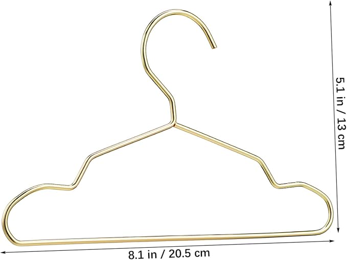 ERINGOGO 10Pcs Mini Dog Apparel Hangers Stylish Metal Clothes Hangers for Pets Closet Organizer Nonslip Design Durable and Space Saving