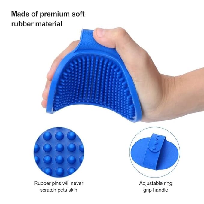 Pet Grooming Bath Brush for Dogs and Cats (blue)