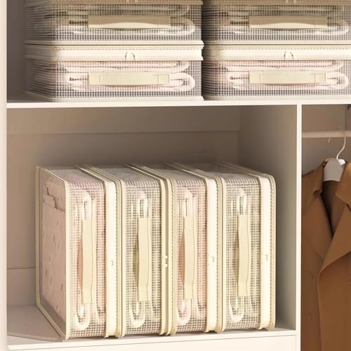 2/4 Pcs Heavy Duty Moving Bags & Blanket Storage, Large Sheet Organizers and Storage for Linen Closet, Vinyl Under Bed Storages Containers with Zippers for Comforter, Clothing, Bedding & Towe