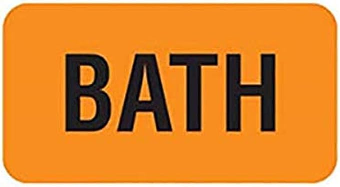 Tabbies V-AN216 Bath Veterinary Labels, 560 Count, Fluorescent Orange, 1-5/8 x 7/8 Inch, Self-Adhesive Vet Care Instruction Stickers for Animal Charts