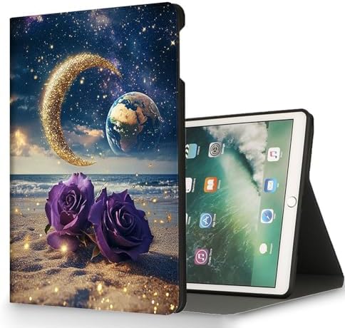 for Microsoft Surface Go 4/3/2/1-10.5" 2021 Tablet Case,Auto Wake/Sleep,Adjustable Stand Protective Cover - Starry Sky Earth Moon