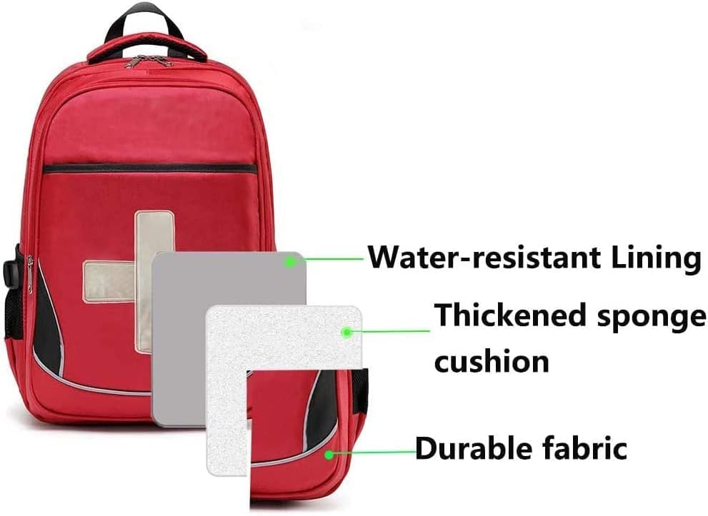 First Aid Bag Empty Red Emergency First Responder Trauma Multi-Pocket Traveling Field Trips Camping Essentials (Red, Pack of 5)