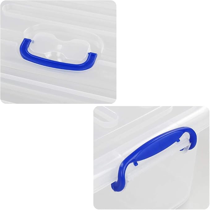 8 Liter Clear Plastic Storage Bins, 2 Packs Storage Boxes with Lids