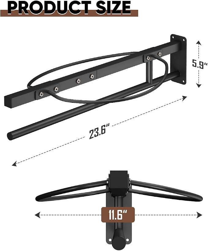 Queension Wall Mounted Saddle Rack with Pad Bar for Horses Saddles, Black | Heavy Duty Horse Saddle Stand with for English & Western Saddles, Saddle Pad Rack for Horses Blanket, Tack Storage