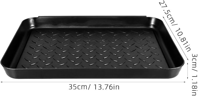 3pcs Black Plastic Boot Tray for Entryway Shoe Storage and Car Trunk | Lightweight, Easy to Clean, Portable Design, Suitable for Indoor Use, Kitchen Storage, Plants and Pet Feeding