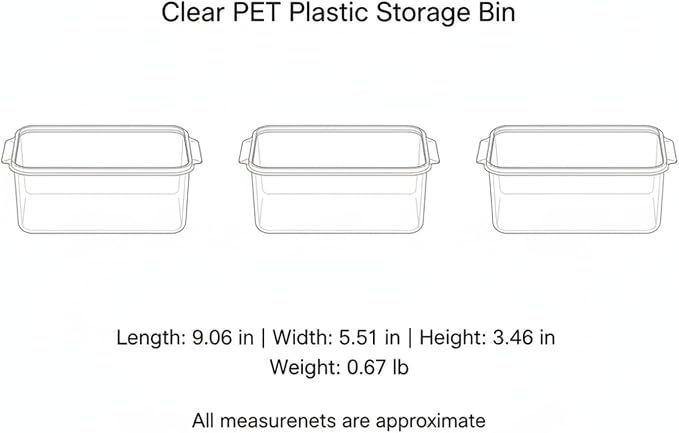 Rectangular Clear PET Storage Bin