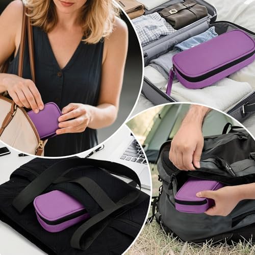 apollo walker Insulin Cooler Travel Case with Ice Packs and Insulation | TSA Approved Includes 2 x 90g ice packs for 9-hour cooling insulin pens & syringes for Diabetics to Carry (Purple)