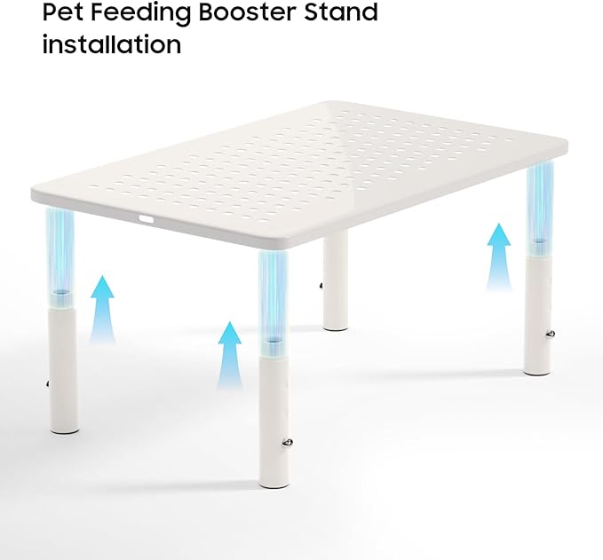 ‌WSOWX Adjustable Automatic Cat Feeder Stand - Non-Slip Elevated Holder for Cats/Puppies, Fits Most Automatic Feeders & Water Dispensers, White(Holder ONLY)