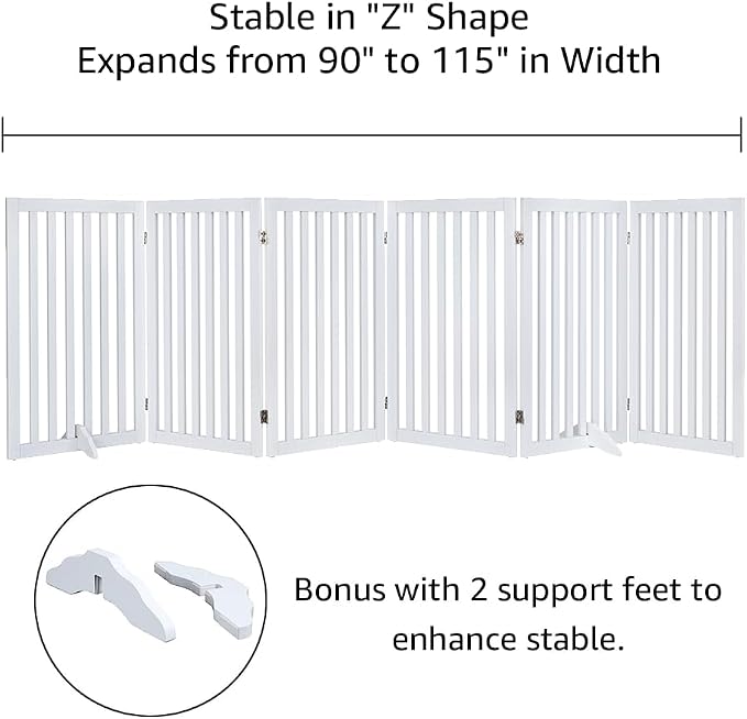unipaws 120" Extra Wide Pet Gate and Pet Playpen Combination for Dog Cat | 36” Height Free Standing Dog Gate for Doorways, Stairs, Foldable Puppy & Room Divider, Indoor Use