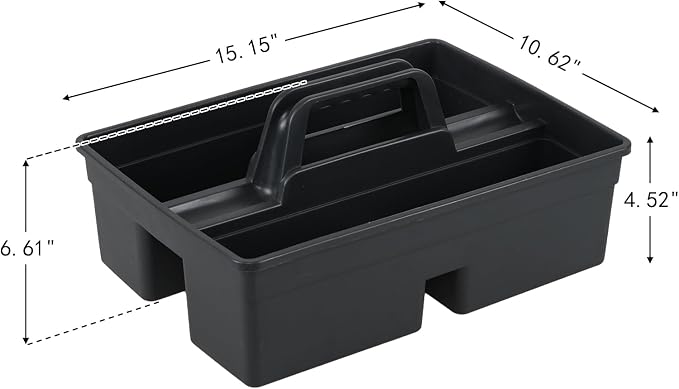 6 Packs Plastic Cleaning Caddy Organizer with Handle, 3-Compartment Portable Plastic Cleaning Caddies