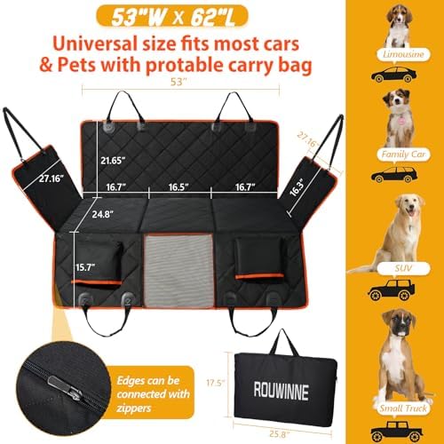 Hard Bottom Dog Car Seat Cover for Back Seat, Backseat Extender